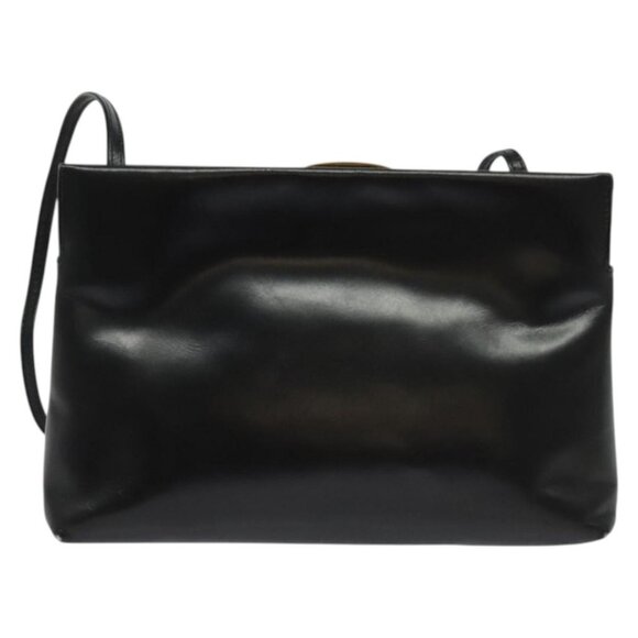 Salvatore Ferragamo Vala Shoulder Bag Leather Black Silver Auth - Picture 3 of 15